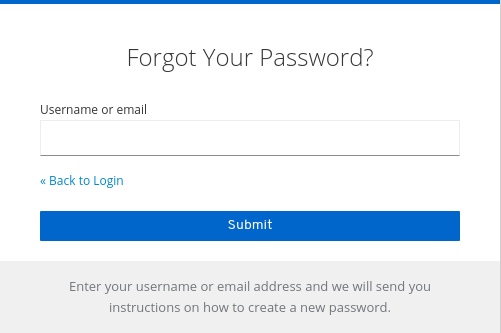 forgot password page