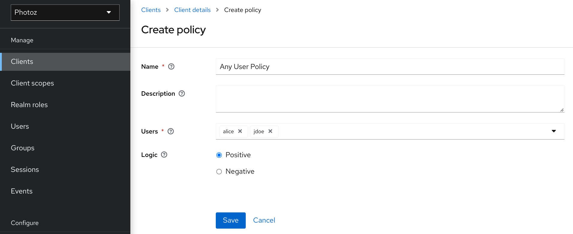 Add User Policy