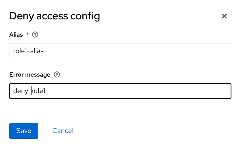 Deny access execution settings