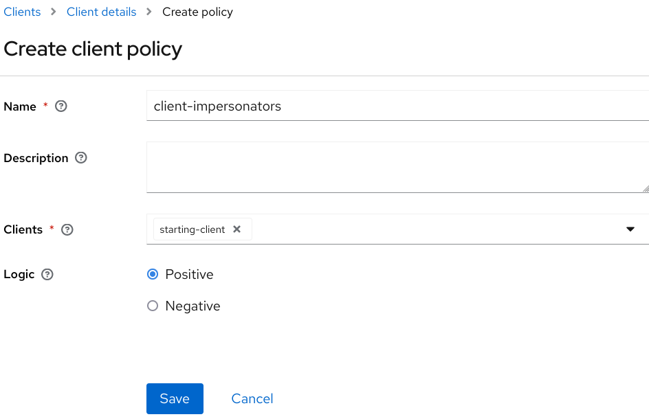 Client Policy Creation