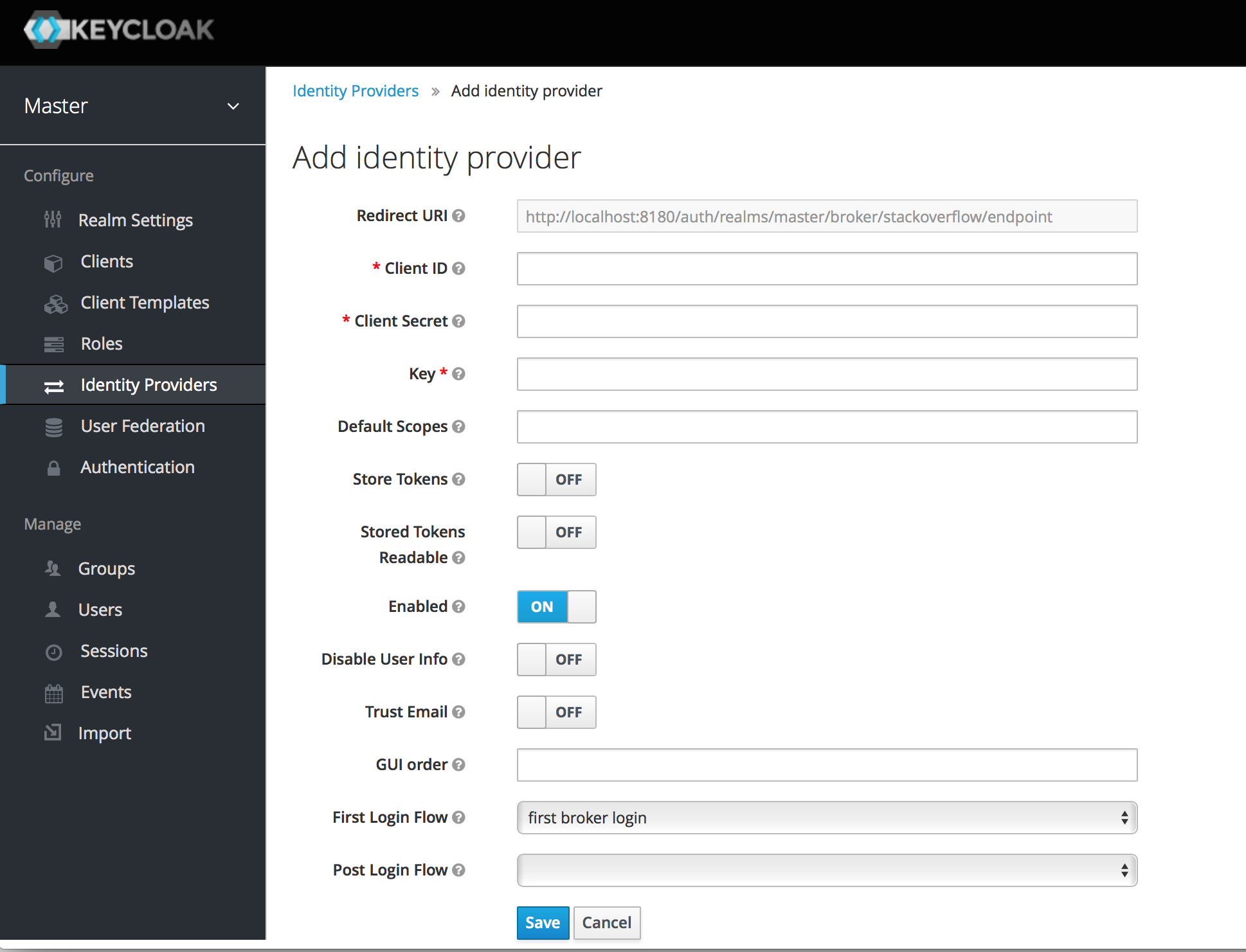 stack overflow add identity provider