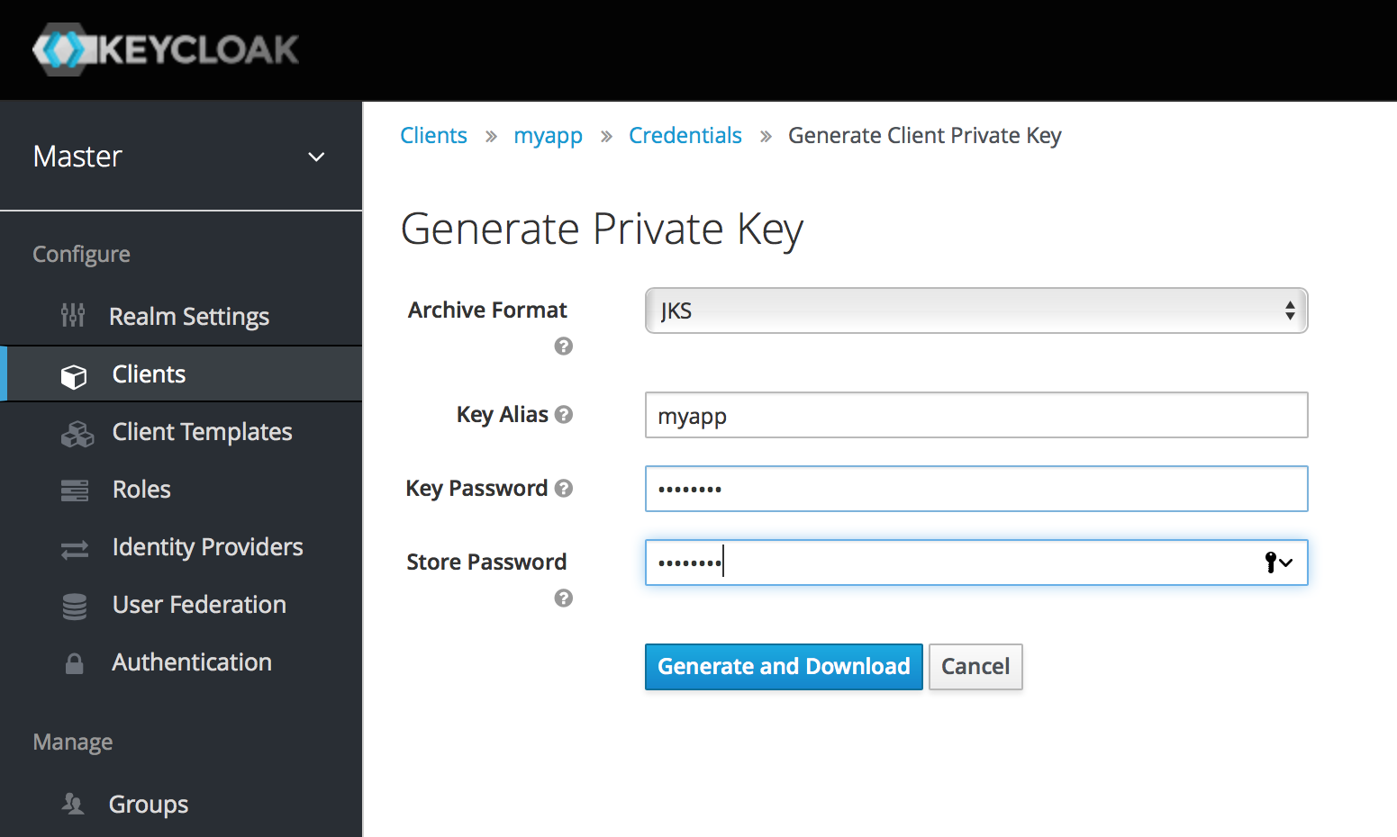 generate client keys